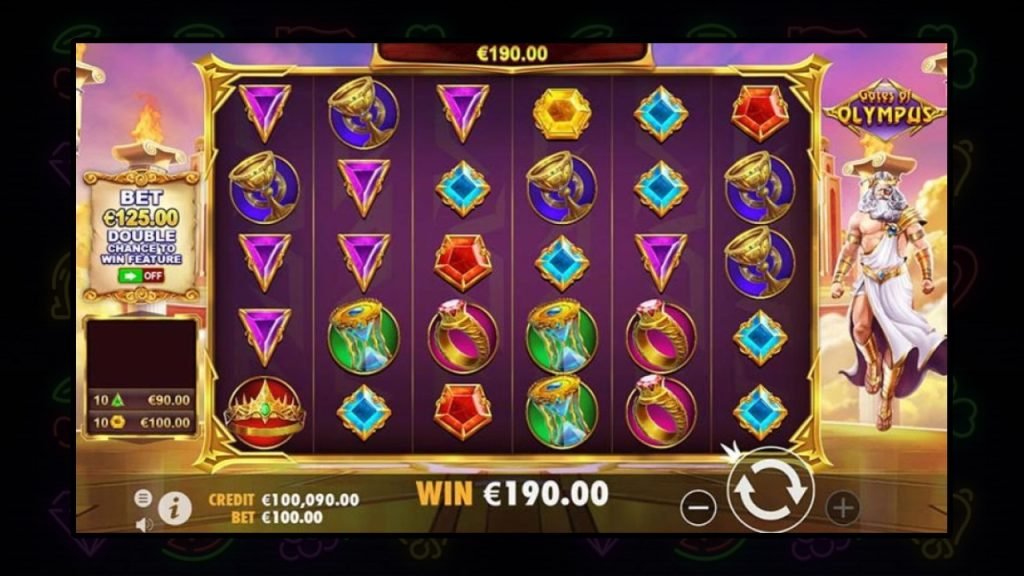 Paytable of multiplier symbols in Gates of Olympus slot