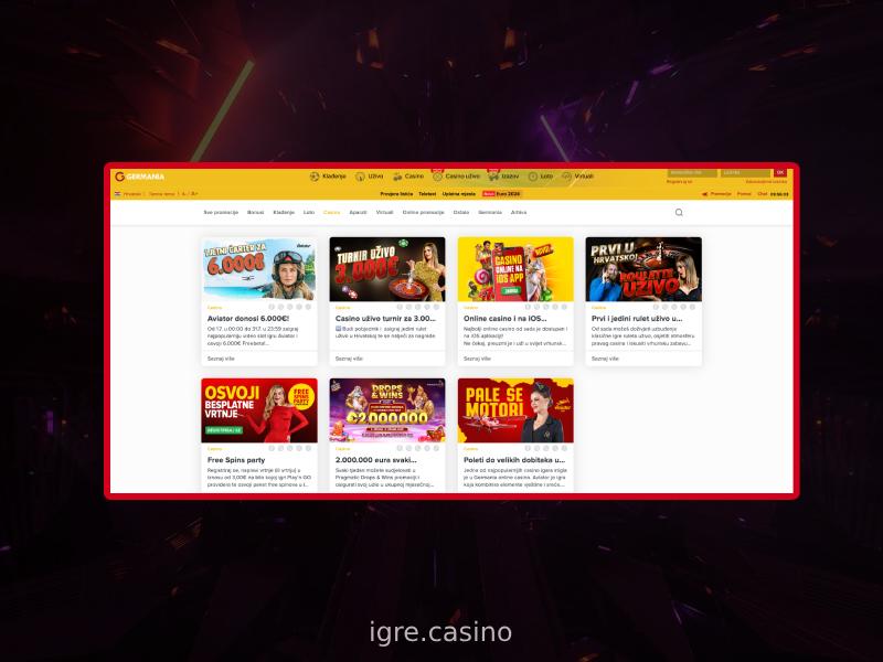 Casino promocije i ponude dobrodošlice Germania